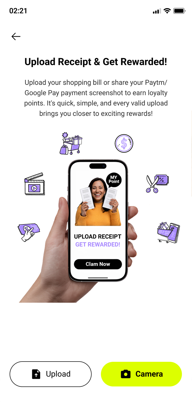 Open Upload Receipt